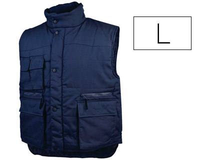 GILET DELTAPLUS SIERRA POLYESTER COTON MATELASS 7 POCHES COLORIS BLEU MARINE TAILLE L
