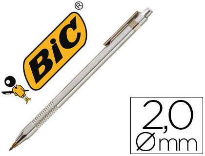 PORTE-MINE BIC CRITÉRIUM MINE 2MM GOMME TAILLE-MINE INCORPORÉ COLORIS ALUMINIUM