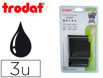 RECHARGE TAMPON TRODAT 4727/4927/4957/4927T NOIR BLISTER 3 UNITÉS