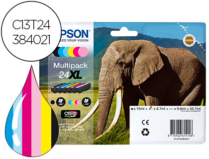 CARTOUCHE EPSON 24XL EXPRESSION PHOTO HAUTE CAPACITÉ XP-55/XP-750/XP-760/XP-850/XP-860