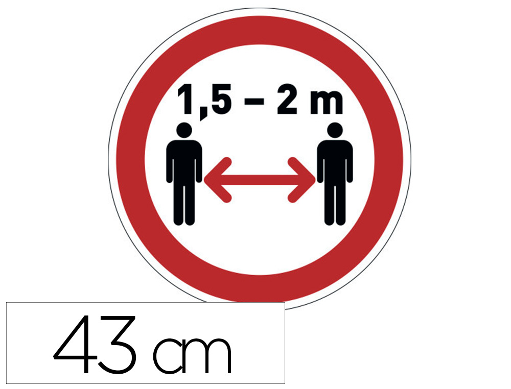 PICTOGRAMME AU SOL GARDEZ VOS DISTANCES DURABLE ADHESIF NON PERMANENT DIAMETRE 430MM
