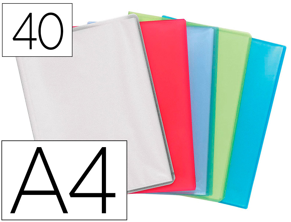PROTEGE-DOCUMENTS EXACOMPTA CHROMALINE A4 POLYPROPYLENE   SEMI RIGIDE COUVERTURE SOUPLE 40 POCHETTES 80 VUES ASSORTIS