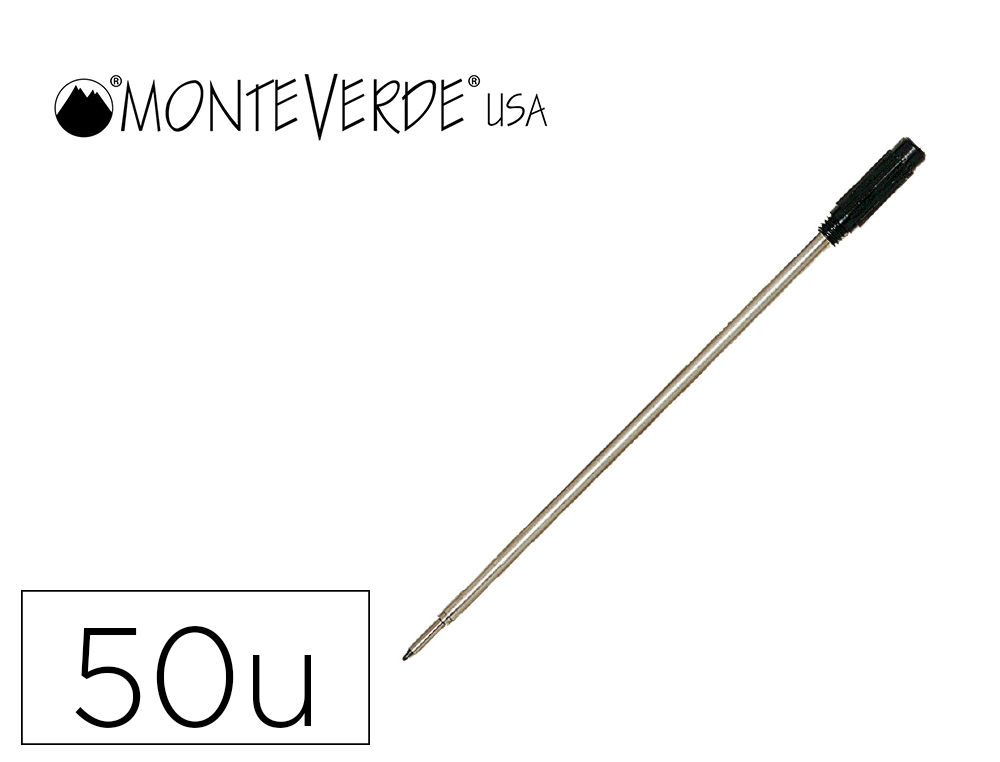 RECHARGE BILLE MONTEVERDE CROSS M POINTE MOYENNE        COLORIS NOIR TUBE 50 UNITES