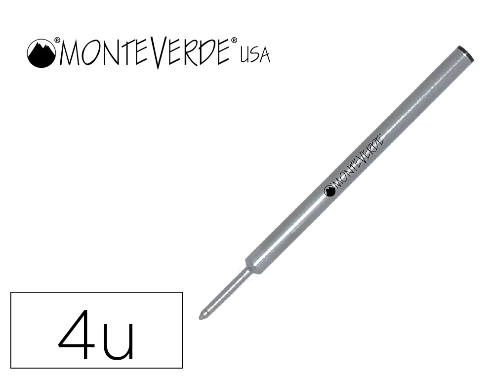 RECHARGE ROLLER MONTEVERDE CROSS F POINTE MOYENNE        COLORIS NOIR TUBE 4 UNITES