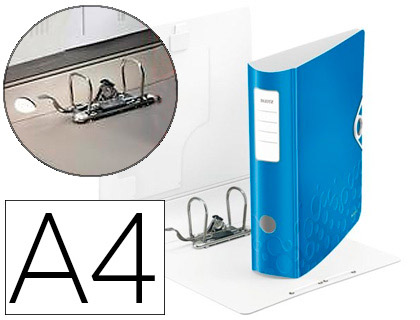 CLASSEUR LEVIER LEITZ WOW 180 ACTIVE 318X312MM POLYFOAM DOS 75MM OEILLET PRHENSION GRIFFES BLOCAGE 600F COLORIS BLEU