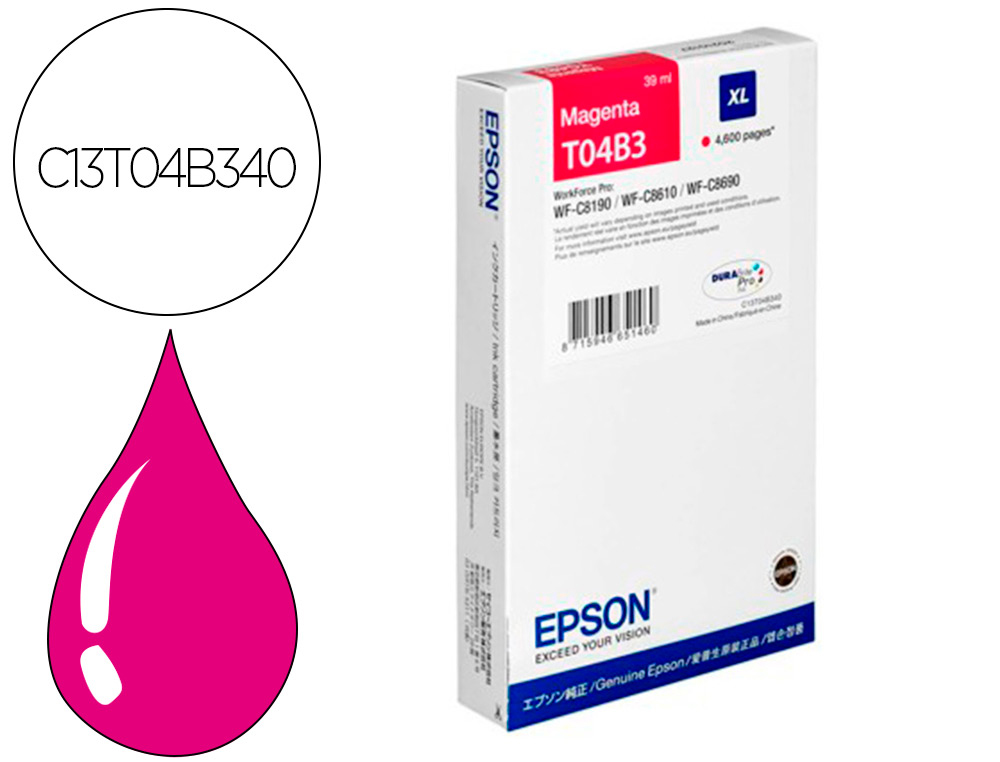 CARTOUCHE ENCRE  EPSON WF-C81XX / WF-C86XX XL        MAGENTA