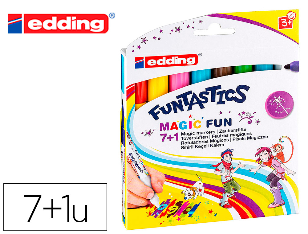 FEUTRE DE COLORIAGE EDDING 13 FUNTASTICS MAGIC FUN COULEURS ASSORTIES POCHETTE DE 8