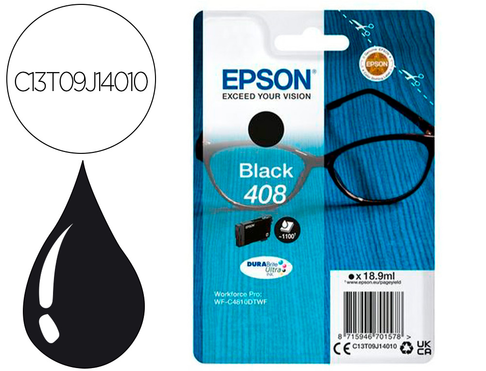 CARTOUCHE EPSON JET D'ENCRE 408 NOIR 1100P