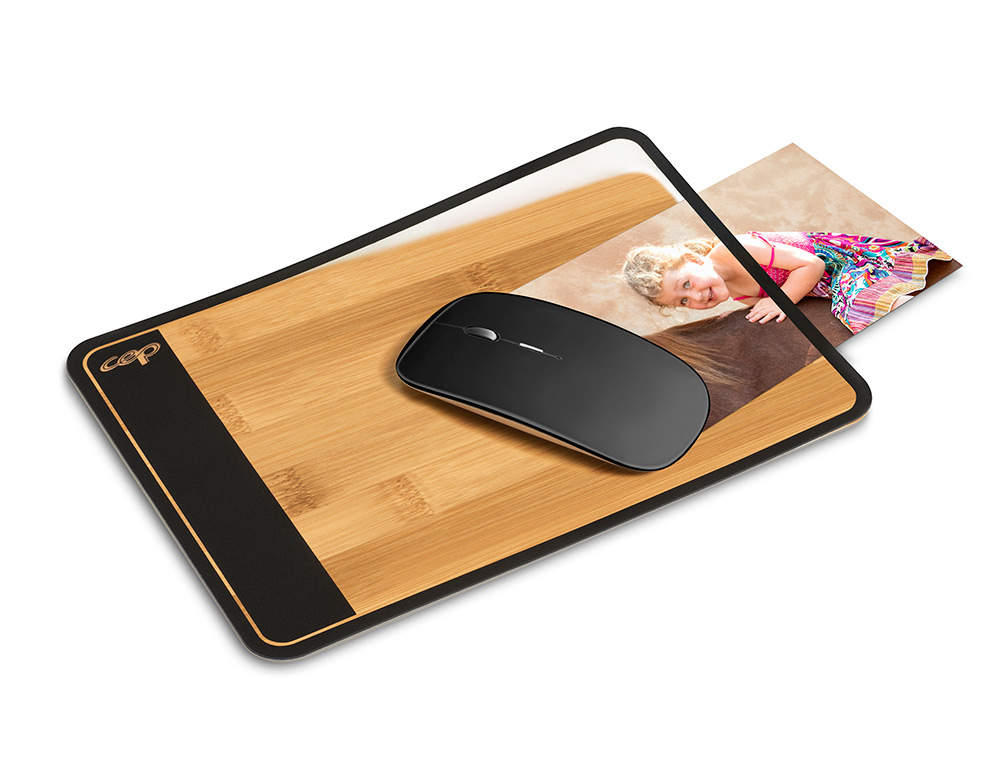 TAPIS DE SOURIS CEP NOIR ET BAMBOU 210X150MM EP 2MM