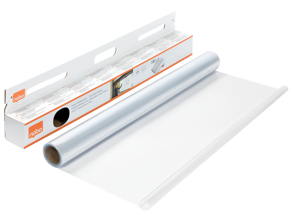 FEUILLE TABLEAU NOBO INSTANT                       600X800MM COLORIS TRANSPARENT ROULEAU 25 UNITES