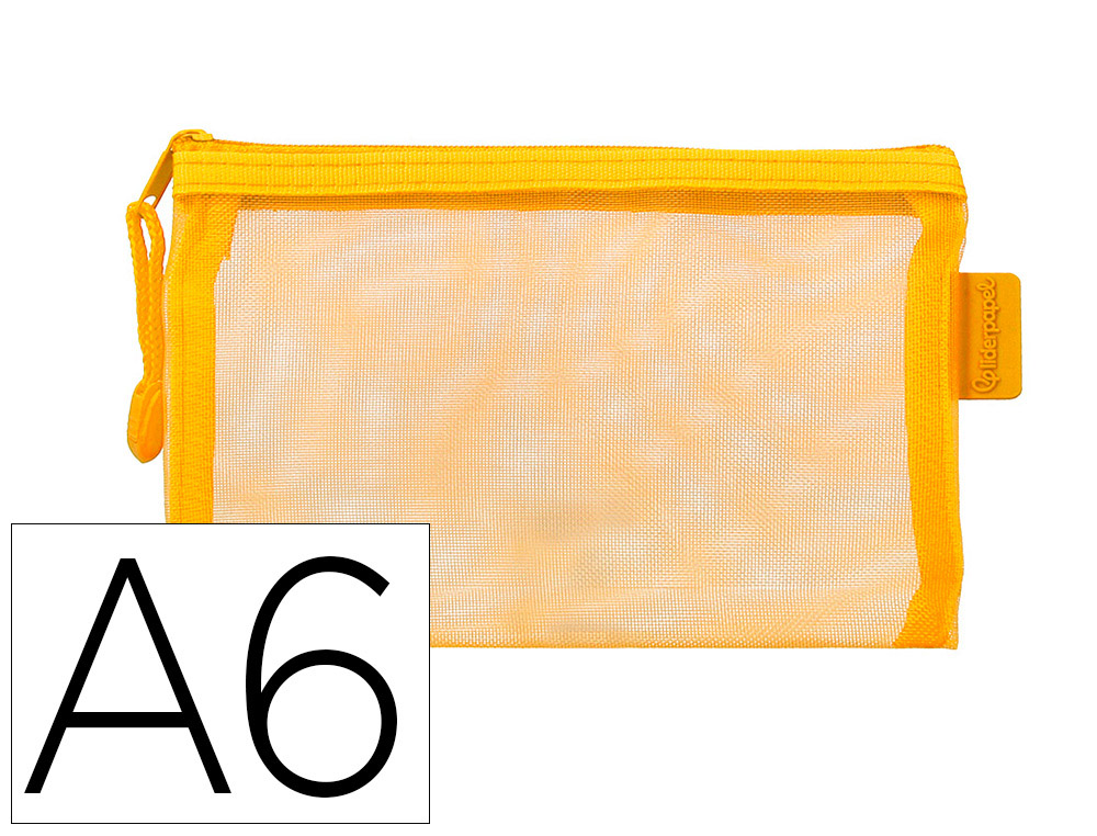 POCHETTE ZIP LIDERPAPEL A6 MULTIUSAGE FERMETURE ECLAIR   POLYESTER TRANSPIRABLE        COLORIS JAUNE
