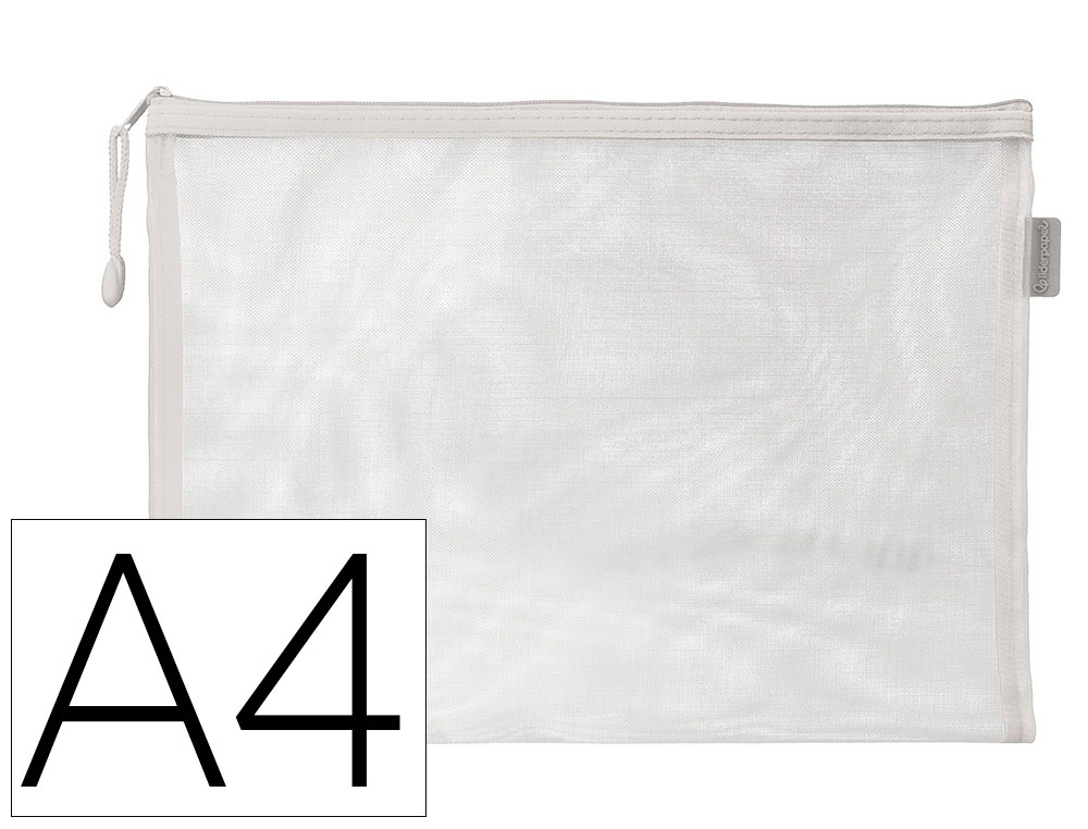POCHETTE ZIP LIDERPAPEL A4 MULTIUSAGE FERMETURE ECLAIR   POLYESTER TRANSPIRABLE        COLORIS BLANC