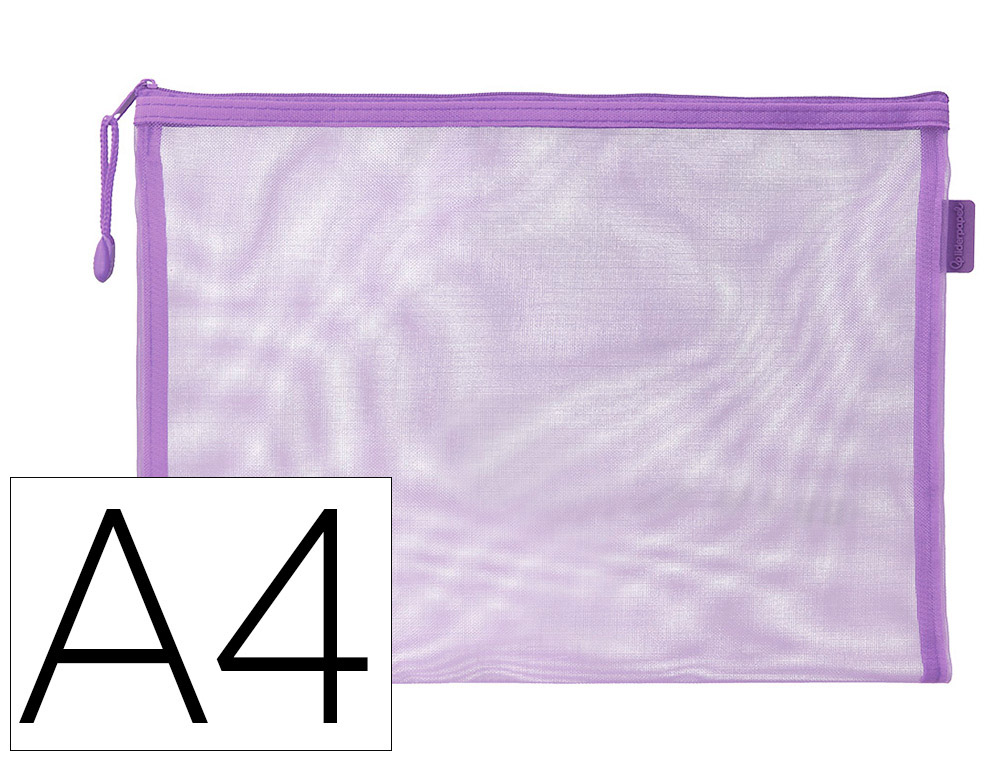 POCHETTE ZIP LIDERPAPEL A4 MULTIUSAGE FERMETURE ECLAIR   POLYESTER TRANSPIRABLE        COLORIS VIOLET