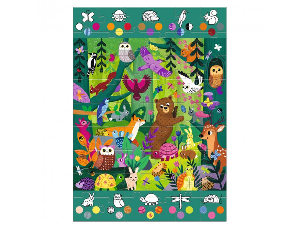 PUZZLES CARTON D OBSERVATION DJECO L AFORET 54 PIECES