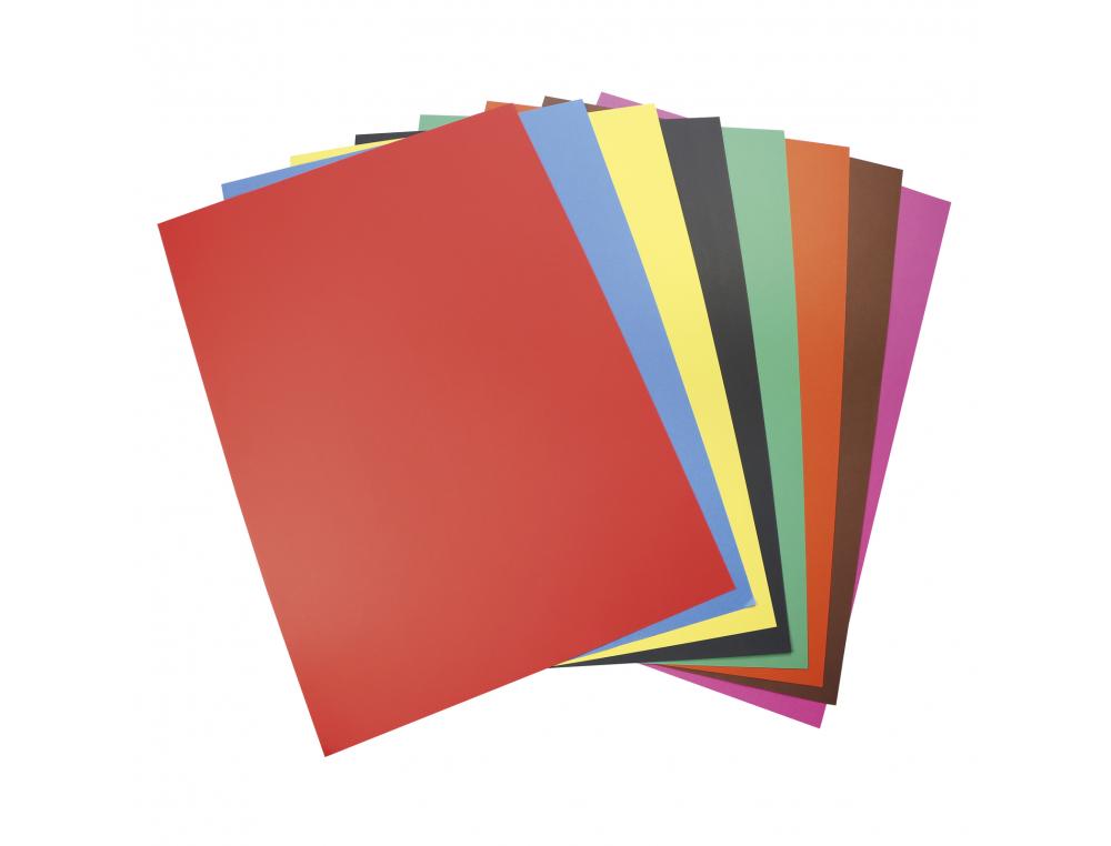 PAPIER DESSIN CLAIREFONTAINE CARTOLINE 50X70CM 210G        COLORIS ASSORTIS PAQUET 25    FEUILLES