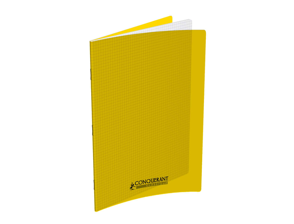 CAHIER CONQUERANT POPLYPROPYLENE INDECHIRABLE   ET LAVABLE PAPIER VELIN EXTRA 24X32 CM 96 PAGES 5X5 PIQURE