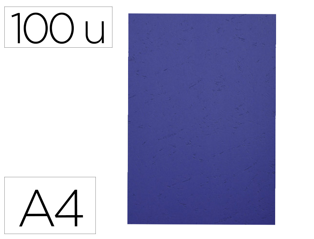 COUVERTURE EXACOMPTA GRAIN CUIR RECYCLE A4 270G PAQUET   DE 100 UNITES COLORIS BLEU