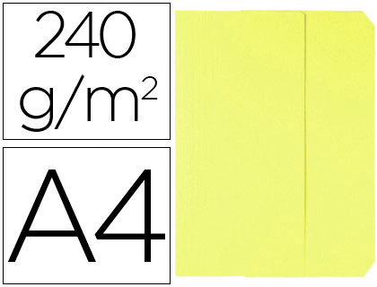 POCHETTE CARTON VIP OXFORD 240G/M2 320X240MM CAPACITE    30MM DOCUMENT A4 210X297MM    RABAT FERMETURE JAUNE CLAIR