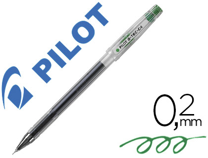 STYLO-BILLE PILOT G-TEC-C4 POINTE HI-TEC ÉCRITURE EXTRA FINE 0.2MM ENCRE GEL CORPS TRANSLUCIDE VERT