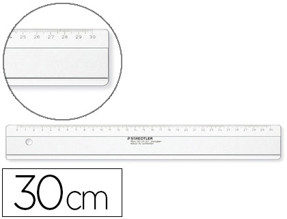 RÈGLE PLATE STAEDLER MARS PLEXIGLAS 30CM BORDS ANTI-TÂCHES 1 BISEAU GRAVÉ INEFFAÇABLE