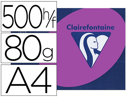 PAPIER COULEUR CLAIREFONTAINE TROPHE MULTIFONCTION A4 80G/M2 COULEURS INTENSES VIOLINE PAQUET 500 FEUILLES