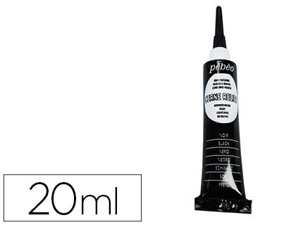 CERNE RELIEF PÉBÉO PEINTURE VITRAIL COLORIS NOIR TUBE 20ML