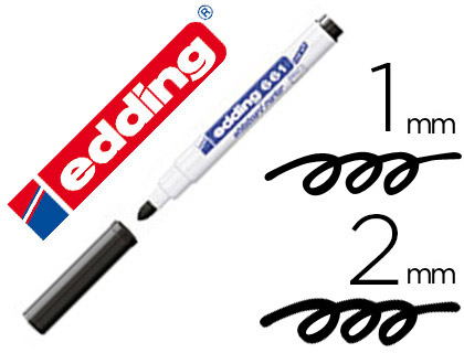 MARQUEUR EDDING E661 TABLEAU BLANC POINTE FINE OGIVE 1/2MM RÉSISTANTE CORPS PLASTIQUE ENCRE CAP-OFF FAIBLE ODEUR NOIR