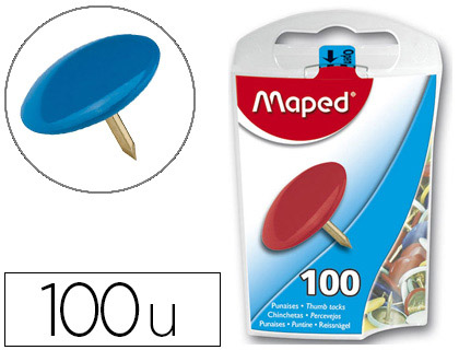 PUNAISE MAPED COLORIS ASSORTIS DIAMÈTRE 10MM BOÎTE DISTRIBUTRICE 100 UNITÉS