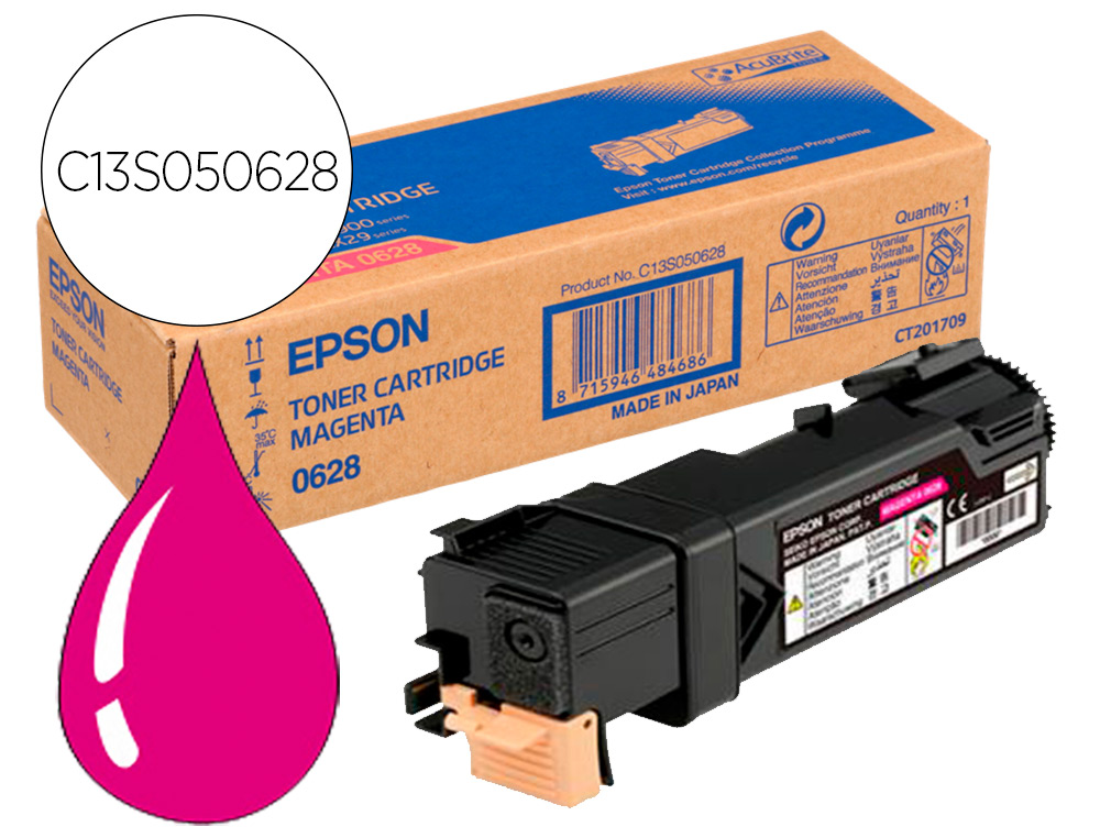 TONER LASER EPSON S050628 C13S050628 COULEUR MAGENTA 2500P