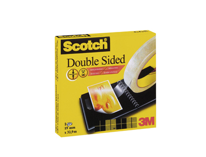 RUBAN ADHSIF SCOTCH DOUBLE FACE 665 SANS INTERCALAIRE 12MMX33M
