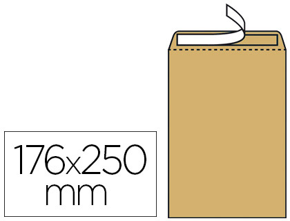 POCHETTE KRAFT GPV ADHÉSIVE ÉCONOMIQUE B5 176X250MM 90G PAQUET 10 UNITÉS
