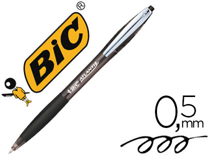 STYLO-BILLE BIC ATLANTIS PREMIUM SOFT ÉCRITURE MOYENNE 0.5MM RÉTRACTABLE ENCRE EXTRA DOUCE COLORIS NOIR