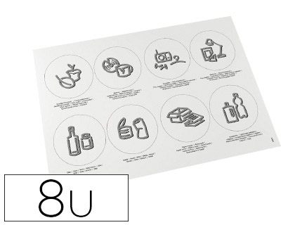 PLANCHE A3 8 SYMBOLES ADHÉSIFS TRI SÉLECTIF