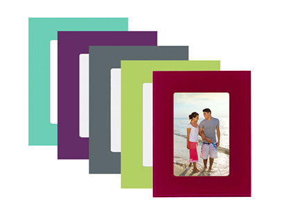 CADRE PHOTO VERRE TREMPÉ PIED CHEVALET BORDS RONDS EFFAÇABLE 18X23CM 5 COLORIS ASSORTIS VERT ROUGE GRIS TURQUOISE PRUNE