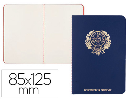 CARNET PIQUÉ CARPENTRAS PASSEPORT PARISIEN INÈS 8,5X12,5CM COLORIS MARINE