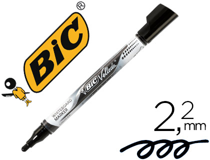 MARQUEUR BIC VELLEDA POCKET EFFAÇABLE POINTE OGIVE TRACÉ 3MM ENCRE LIQUIDE BASE ALCOOL FORMAT POCHE NOIR
