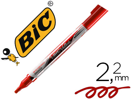 MARQUEUR BIC VELLEDA POCKET EFFAÇABLE POINTE OGIVE TRACÉ 3MM ENCRE LIQUIDE BASE ALCOOL FORMAT POCHE ROUGE