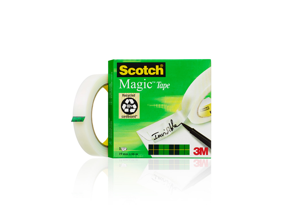 RUBAN ADHSIF SCOTCH MAGIC 810 PERMET CRIRE INVISIBLE 19MMX66M BOTE INDIVIDUELLE