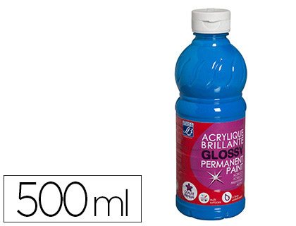 PEINTURE ACRYLIQUE LEFRANC BOURGEOIS GLOSSY FLUIDE BRILLANTE INDÉLÉBILE MULTI-SUPPORTS ARGENT FLACON 500ML