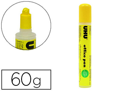 COLLE UHU OFFICE PEN LIQUIDE TRANPARENTE COLLAGE PROPRE PRÉCIS PAPIER CARTON EMBOUT APPLICATEUR SANS SOLVANT STYLO 60G
