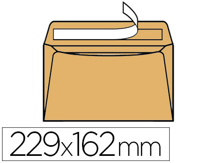POCHETTE ELCO KRAFT BLOND C5 162X229MM 90G ADHÉSIVE BOÎTE 500 UNITÉS