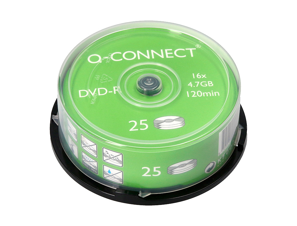 DVD-R Q-CONNECT VITESSE 16X TOUR 25 UNITÉS