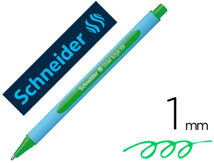 STYLO-BILLE SCHNEIDER SLIDER EDGE ÉCRITURE LARGE 1MM CORPS TRIANGULAIRE CAOUTCHOUC VISCOGLIDE VERT