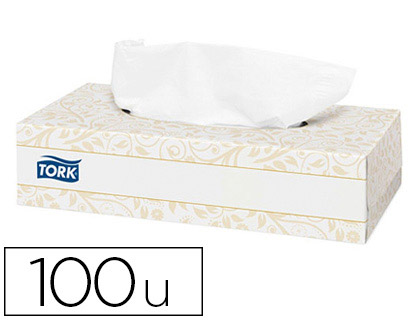 MOUCHOIR TORK 2 PLIS BOÎTE DISTRIBUTRICE RECTANGULAIRE BLANC PREMIUM BOÎTE 100 UNITÉS