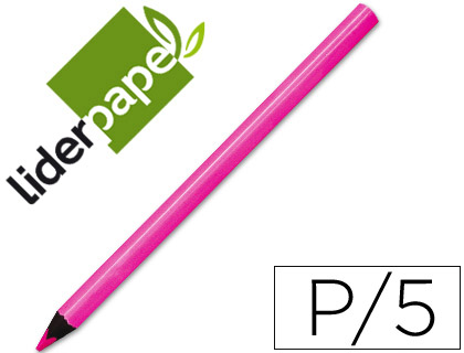 SURLIGNEUR LIDERPAPEL CRAYON DE COULEUR NÉON JUMBO MINE EXTRA-RÉSISTANTE FORME TRIANGULAIRE ERGONOMIQUE COLORIS ROSE