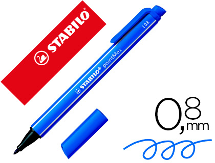 STYLO-FEUTRE STABILO POINTMAX POINTE MOYENNE NYLON TRACÉ 0.8MM ULTRA ROBUSTE COLORIS BLEU