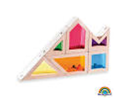 JEU WONDERWORLDS BLOCS BOIS AVEC SON COULEURS TRANSPARENTES 18X12X3CM