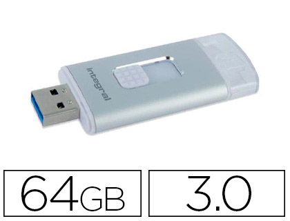 CLE USB INTEGRAL 3.0 MORESTOR 64GB DOUBLE CONNECTIQUE PORT LIGHTNING IOS PORT USB COMPATIBLE WINDOWS MAC LINUS