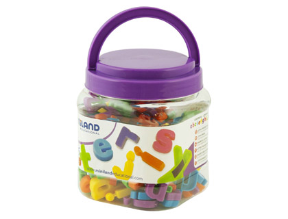 JEU MINILAND LETTRES MINUSCULES MAGNÉTIQUES POT DE 160 PIÈCES