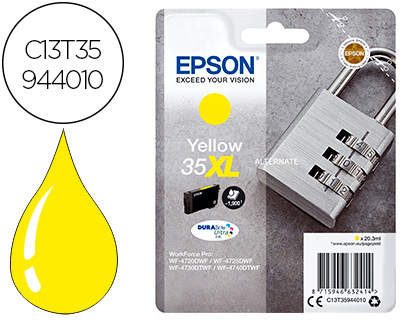 CARTOUCHE EPSON 35XL CADENAS T35944010 COULEUR JAUNE HAUTE CAPACITÉ